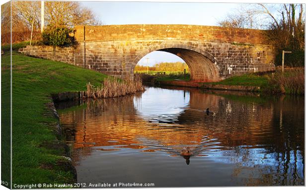 Winter sun on the canal Canvas Print by Rob Hawkins