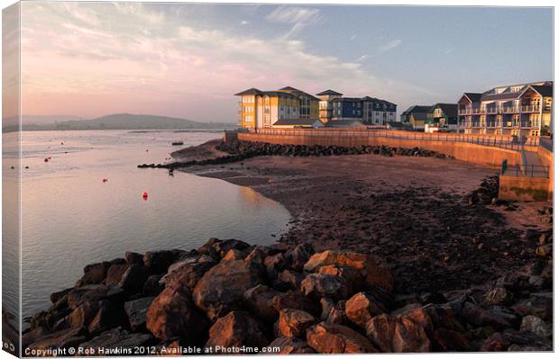 Waterside at Exmouth Canvas Print by Rob Hawkins