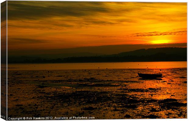 Exe Estuary Sunset Canvas Print by Rob Hawkins