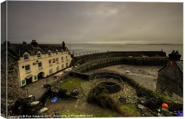 Clovelly Harbour Canvas Print by Rob Hawkins