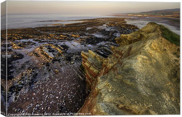 Geology of Doniford Bay Canvas Print by Rob Hawkins