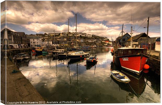 Mevagissy Harbour Canvas Print by Rob Hawkins