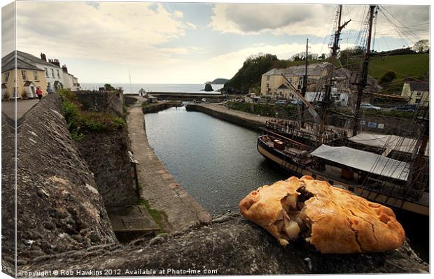 Cornish Pasty by the harbour Canvas Print by Rob Hawkins