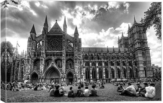 Westminster Abbey (mono) Canvas Print by Rob Hawkins