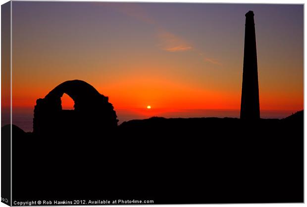 Bottallack Sunset Canvas Print by Rob Hawkins