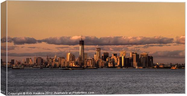 Manhattan Skyline at dusk Canvas Print by Rob Hawkins