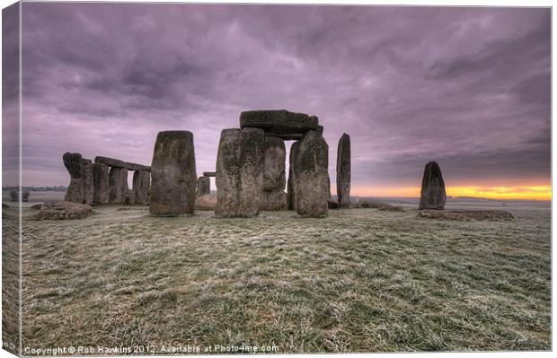 Dawn over the stones Canvas Print by Rob Hawkins