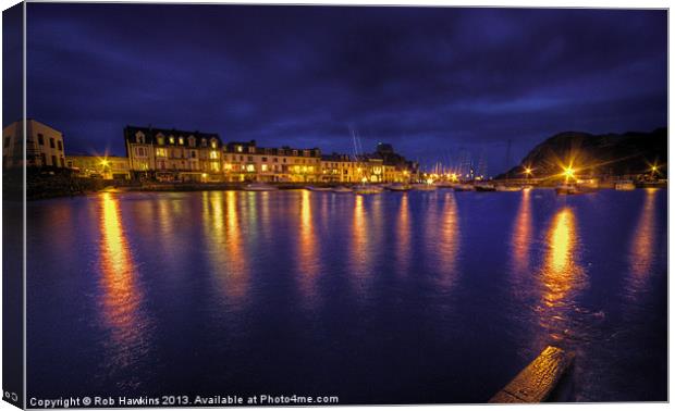 Ilfracombe Harbour by Night Canvas Print by Rob Hawkins