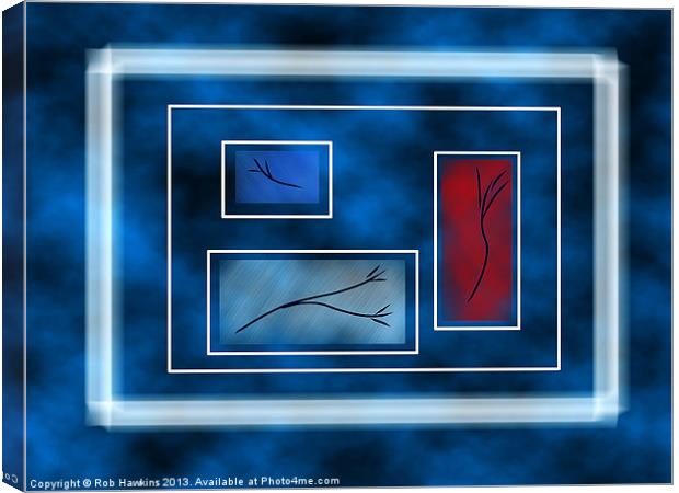 Blue Rectangles Canvas Print by Rob Hawkins