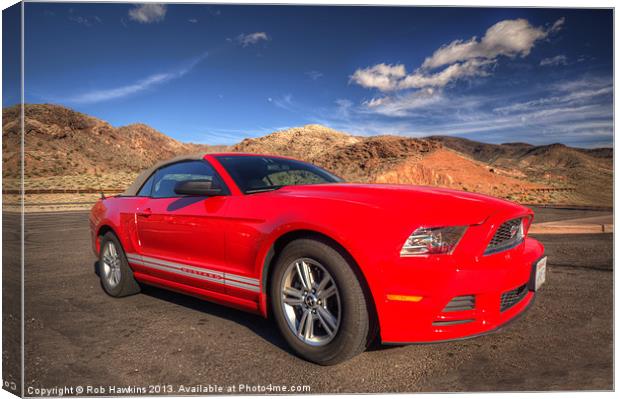 Red Mustang Canvas Print by Rob Hawkins