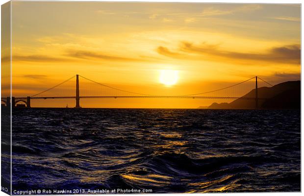 Golden Gate Sunset Canvas Print by Rob Hawkins