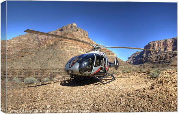 Chopper in the Canyon Canvas Print by Rob Hawkins