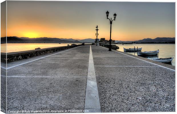 Nafplion Sunset Canvas Print by Rob Hawkins