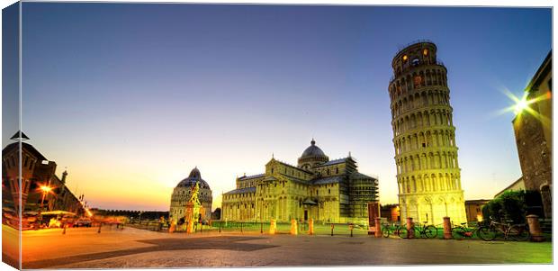 Leaning Tower by Dusk Canvas Print by Rob Hawkins