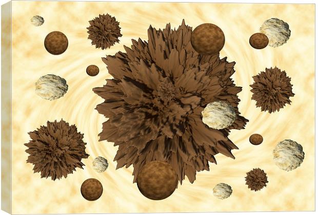 Chocolate Asteroids Canvas Print by Rob Hawkins