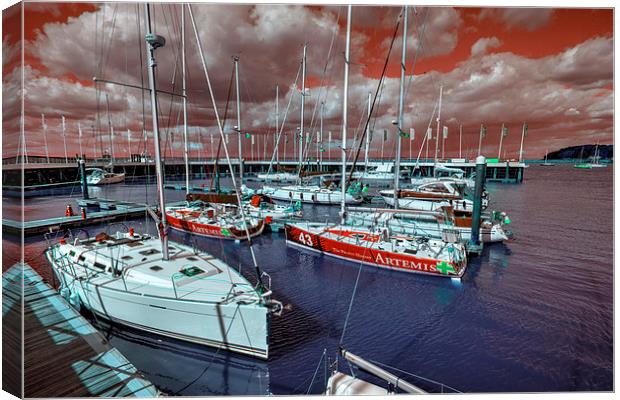 Red Marina Sky Canvas Print by Rob Hawkins