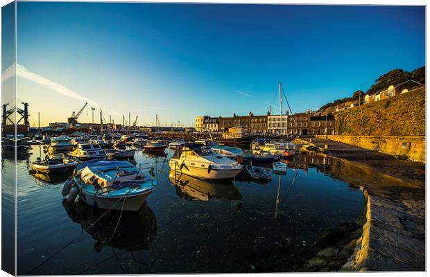 St Hellier Harbour Canvas Print by Rob Hawkins