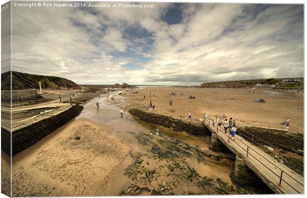 The Canal on the Beach Canvas Print by Rob Hawkins