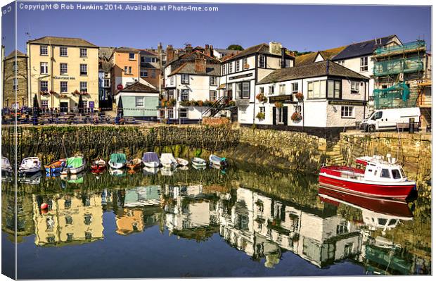  Falmouth Harbour Pubs  Canvas Print by Rob Hawkins