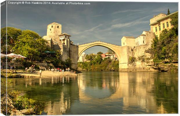  The Old Bridge at Mostar Canvas Print by Rob Hawkins