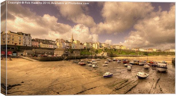  The Harbour at Tenby  Canvas Print by Rob Hawkins