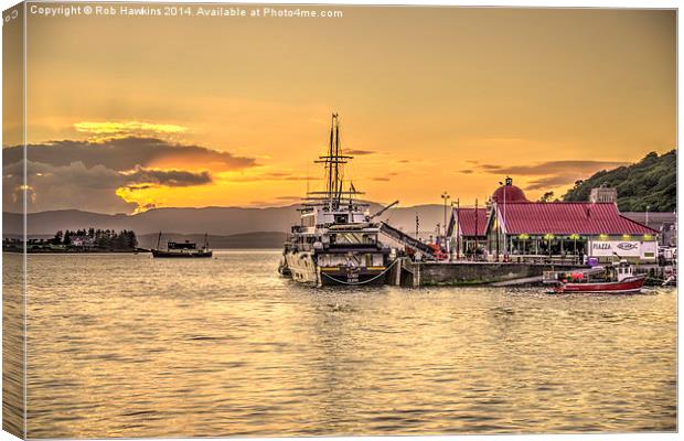  Oban Sunset  Canvas Print by Rob Hawkins