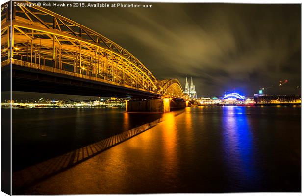  Nacht auf dem Rhein Canvas Print by Rob Hawkins