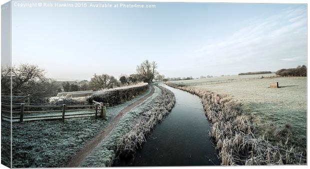  Winter at Ayshford Bridge  Canvas Print by Rob Hawkins