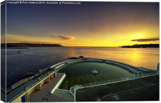  Plymouth Lido Sunset  Canvas Print by Rob Hawkins