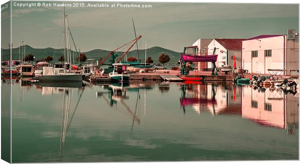  Zadar Marina reflected  Canvas Print by Rob Hawkins