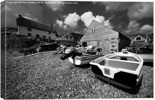  Cadgwith mono  Canvas Print by Rob Hawkins