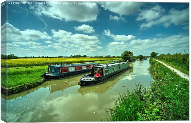  Narrowboats on the K and A  Canvas Print by Rob Hawkins
