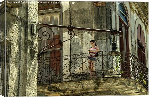  The Girl on the Balcony  Canvas Print by Rob Hawkins