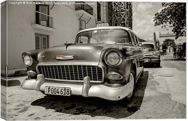  Chevy Taxi  Canvas Print by Rob Hawkins