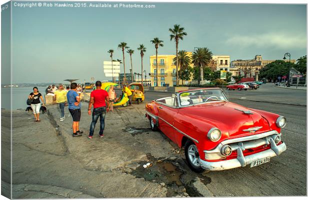  Chevy on the Prom  Canvas Print by Rob Hawkins