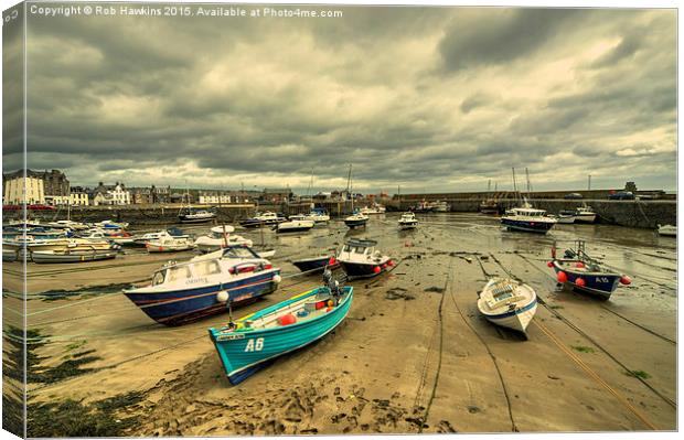  Stonehaven Harbour  Canvas Print by Rob Hawkins