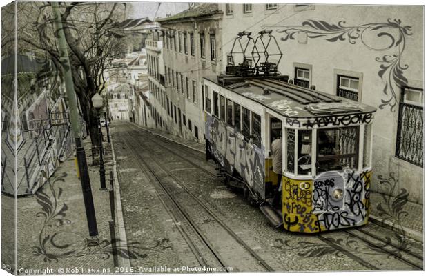 Lisbon Funicular  Canvas Print by Rob Hawkins