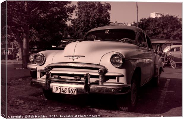 Red Toned Chevy  Canvas Print by Rob Hawkins