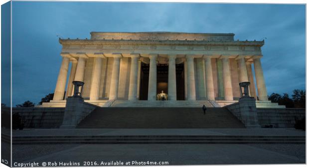 Lincoln Memorial Twylight  Canvas Print by Rob Hawkins