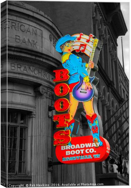 Broadway Boots  Canvas Print by Rob Hawkins
