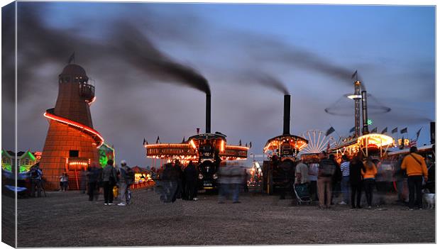 Showmans Engines at dusk Canvas Print by Rob Hawkins
