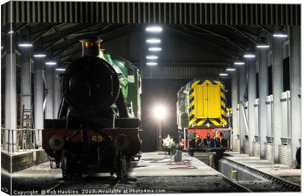 Lydeard Shed by Night  Canvas Print by Rob Hawkins