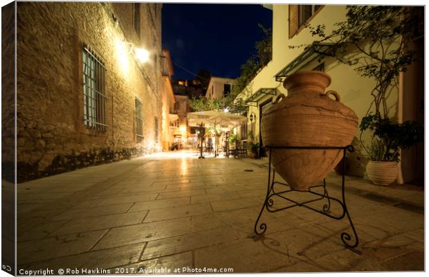 Nafplion Nite Jug  Canvas Print by Rob Hawkins