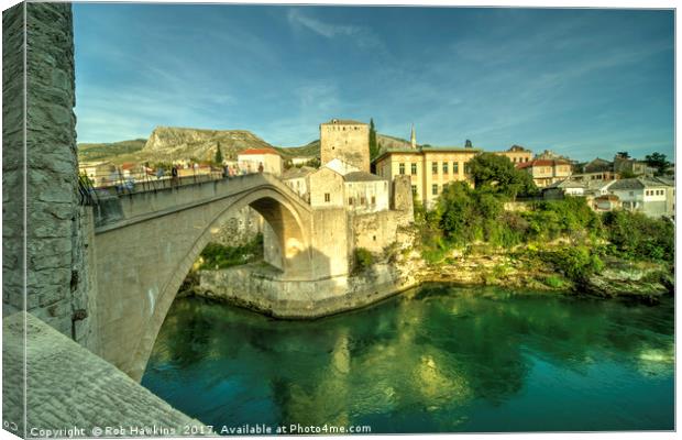 Mostar Bridge  Canvas Print by Rob Hawkins