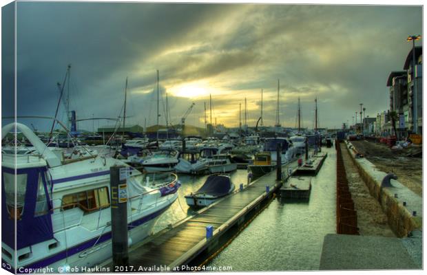 Poole Harbour Twylight  Canvas Print by Rob Hawkins