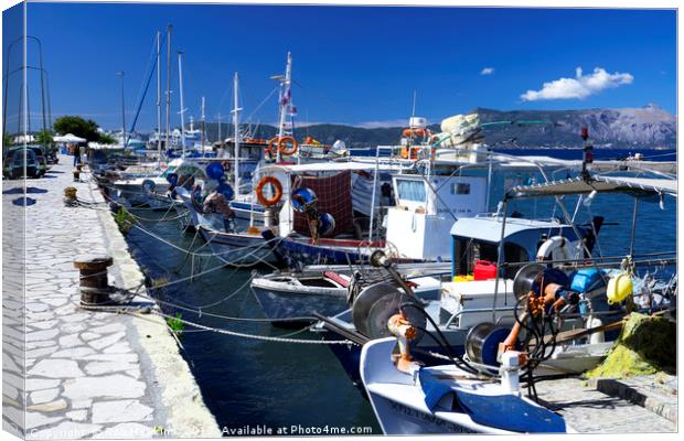 Fishing boats of Corfu Town  Canvas Print by Rob Hawkins
