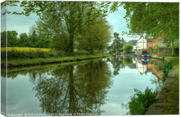 The Canal at Stoke Prior  Canvas Print by Rob Hawkins