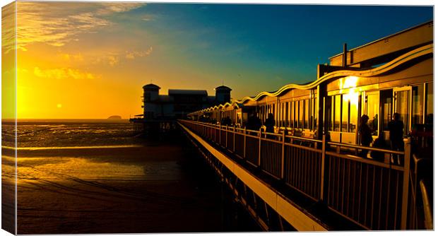 The Grand pier at Weston Canvas Print by Rob Hawkins