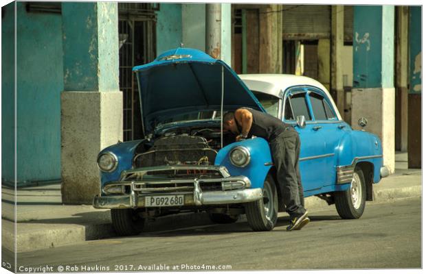 Trouble under da hood  Canvas Print by Rob Hawkins