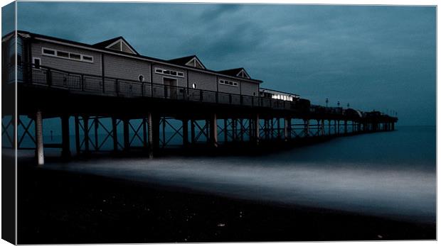 Teignmouths pier at dusk Canvas Print by Rob Hawkins
